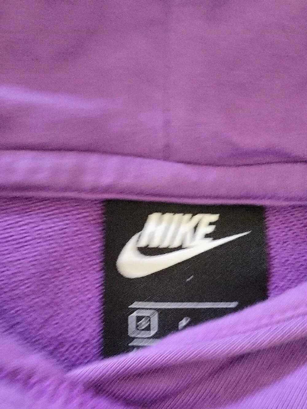 Nike Purple Pullover Hoodie Cropped Sleeves